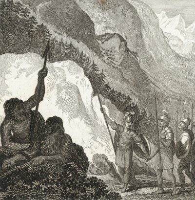 Hannibal at the Foot of the Alps by English School