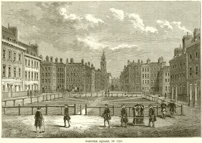 Hanover Square, in 1750 by English School