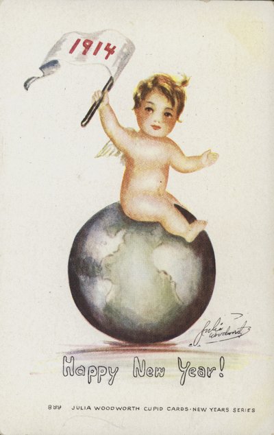 Happy New Year Card, 1914 by English School