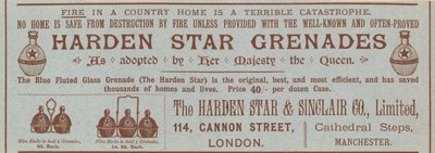 Harden Star Grenades, advertisement by English School