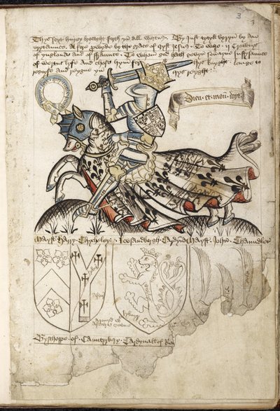 Henry VI on horseback, Coats of Arms in the time of Henry VI by English School