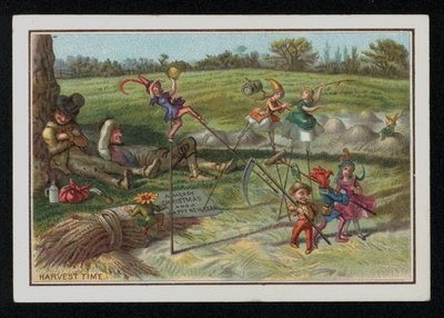 Harvest Time, Christmas Greetings Card by English School