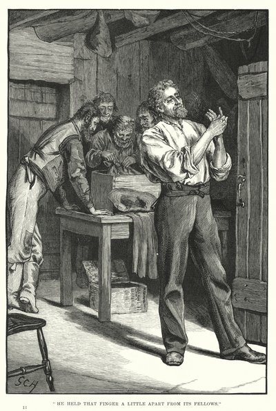 He held that finger a little apart from its fellows (engraving) by English School