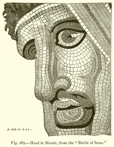 Head in Mosaic from the Battle of Issus by English School