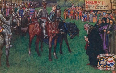 Henry II Gives a Charter to the City of Oxford, 1160 by English School