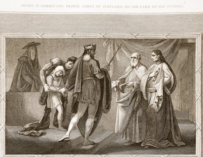 Henry IV Committing Prince James of Scotland to the Care of His Tutors, Illustration from David Hume