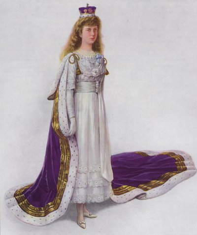 Her Royal Highness Princess Mary in Coronation Robe by English School