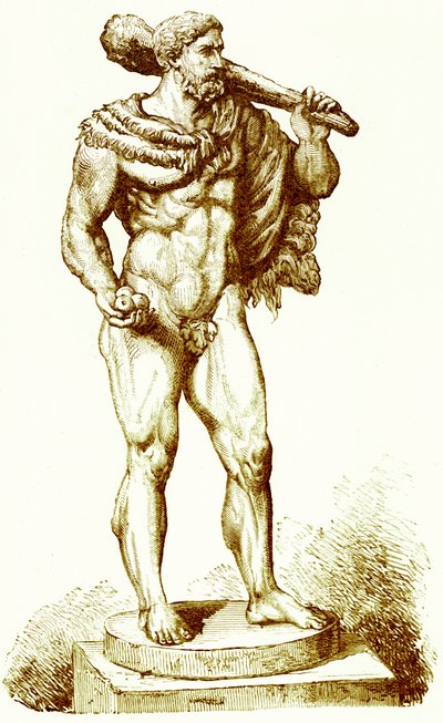 Hercules, Illustration from History of Rome by Victor Duruy, Published 1884 by English School