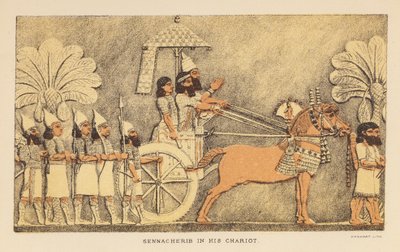 Sennacherib in his chariot by English School