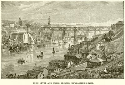 High Level and Swing Bridges, Newcastle-on-Tyne by English School