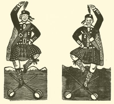 Highland dancers by English School