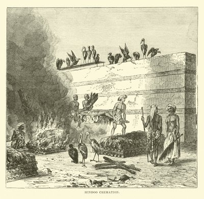 Hindoo Cremation by English School