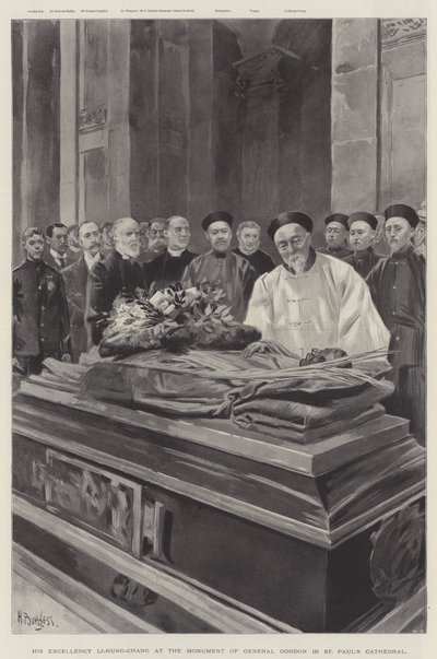 His Excellency Li-Hung-Chang at the Monument of General Gordon in St Paul