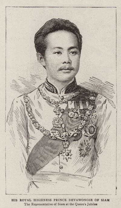 His Royal Highness Prince Devawongse of Siam by English School