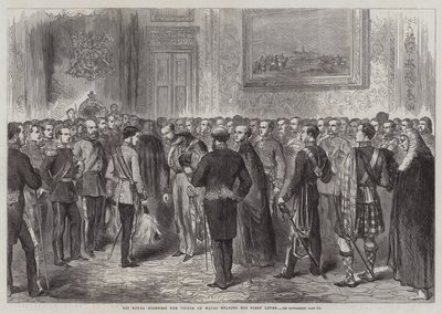 His Royal Highness the Prince of Wales holding his First Levee by English School