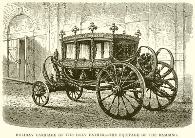 Holiday Carriage of the Holy Father--The Equipage of the Bambino by English School