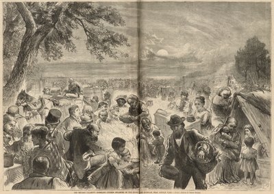 Homeless Citizens Encamped on the Shore of Lake Michigan, Near Lincoln Park by English School