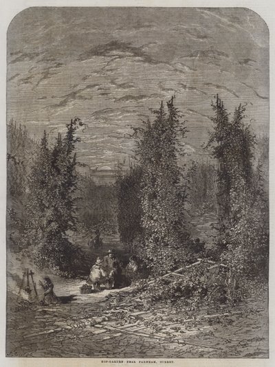 Hop-Garden near Farnham, Surrey by English School