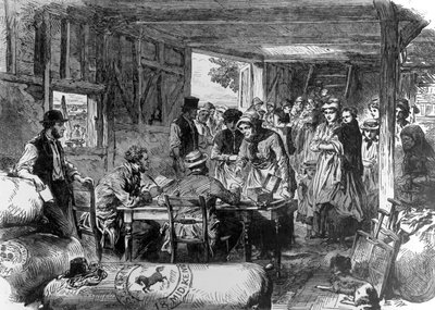 Hop Pickers Waiting to Be Paid by English School