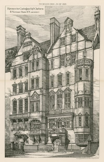 Houses in Cadogan Square, Chelsea by English School