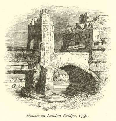 Houses on London Bridge, 1756 by English School