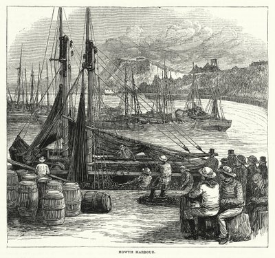 Howth Harbour (engraving) by English School