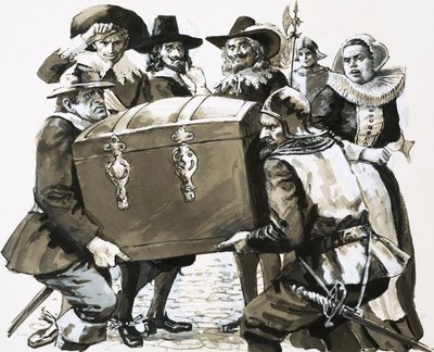 Hugo Grotius Escapes from the Fortress Prison of Loevateyn by English School