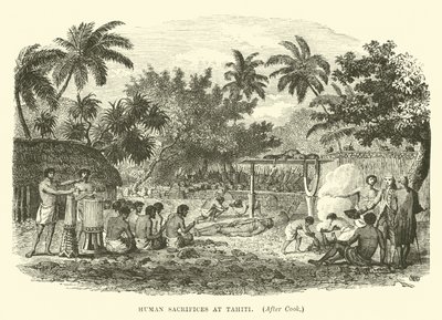 Human Sacrifices at Tahiti, after Cook by English School