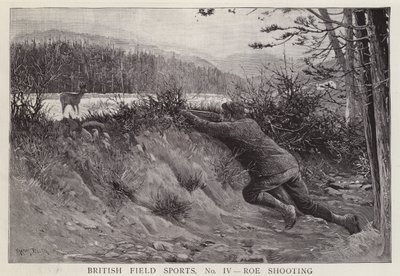 Hunter Shooting a Roe Deer by English School