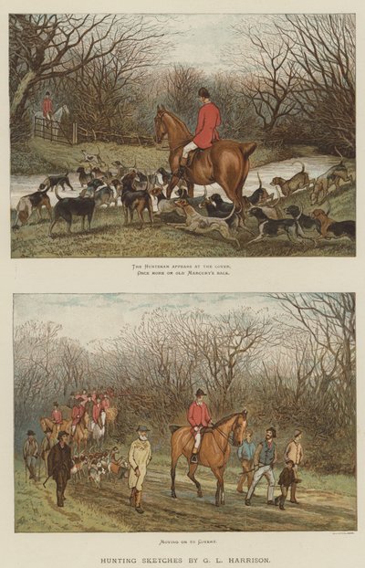 Hunting Sketches by English School