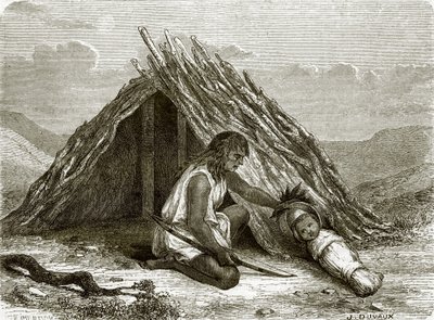 Hut of Chimehwhueb Indians by English School