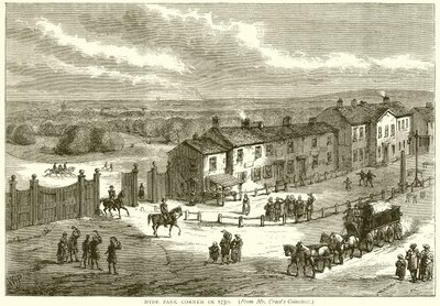 Hyde Park Corner in 1750 by English School