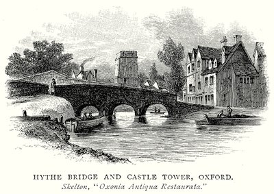 Hythe Bridge and Castle Tower, Oxford by English School