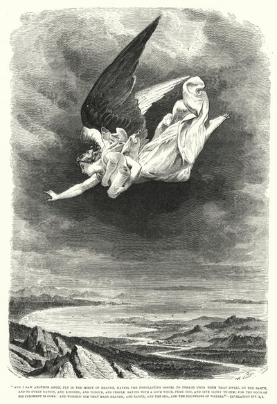 I Saw Another Angel Fly in the Midst of Heaven, Revelation XIV, 6, 7 by English School