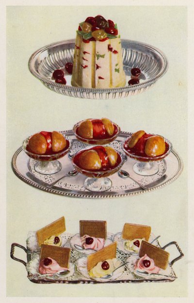 Ice Pudding; Peches Melba; Cream Ices by English School
