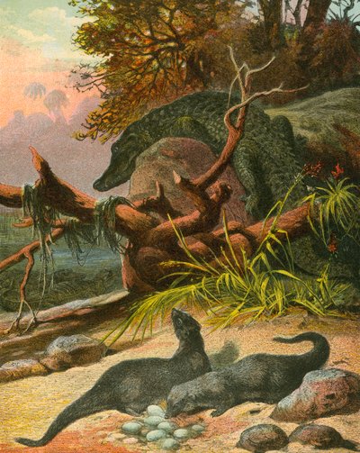 Ichneumon and Crocodile by English School