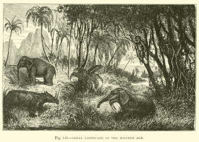 Ideal Landscape of the Miocene Age by English School
