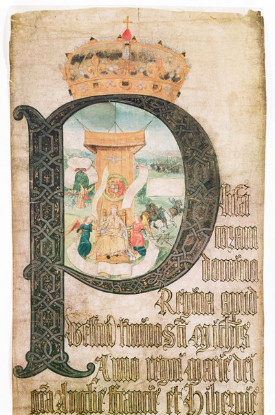 Illuminated Initial, Coram Rege Rolls by English School