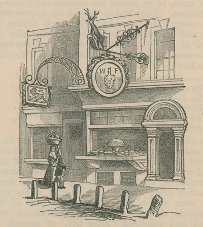 Illustration Depicting the Front of a Shop by English School