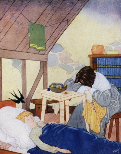 Illustration for The Happy Prince by Oscar Wilde by English School