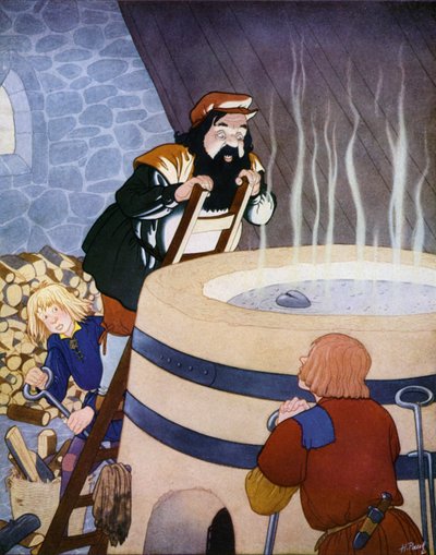 Illustration for The Happy Prince by Oscar Wilde by English School