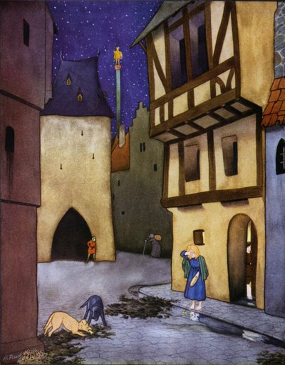 Illustration for The Happy Prince by Oscar Wilde by English School