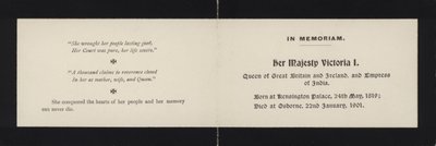 In Memoriam - Queen Victoria by English School