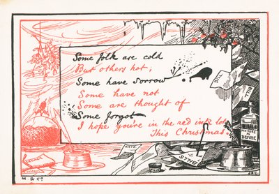 In The Red, In The Black, Christmas Card by English School
