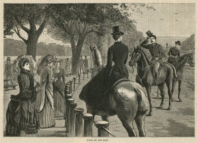 In the Row; Rotten Row, Hyde Park, London by English School