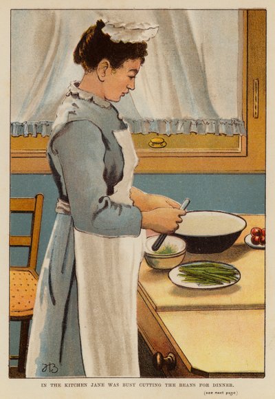 In the Kitchen Jane Was Busy Cutting the Beans for Dinner by English School