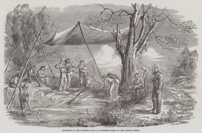 Incidents of the Burmese War, a Watering Party at the Bassein Creek by English School
