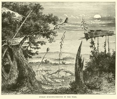 Indian burying-ground in the West by English School