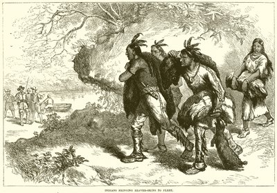 Indians Bringing Beaver-Skins to Fleet by English School