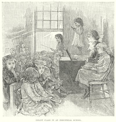 Infant Class in an Industrial School (engraving) by English School